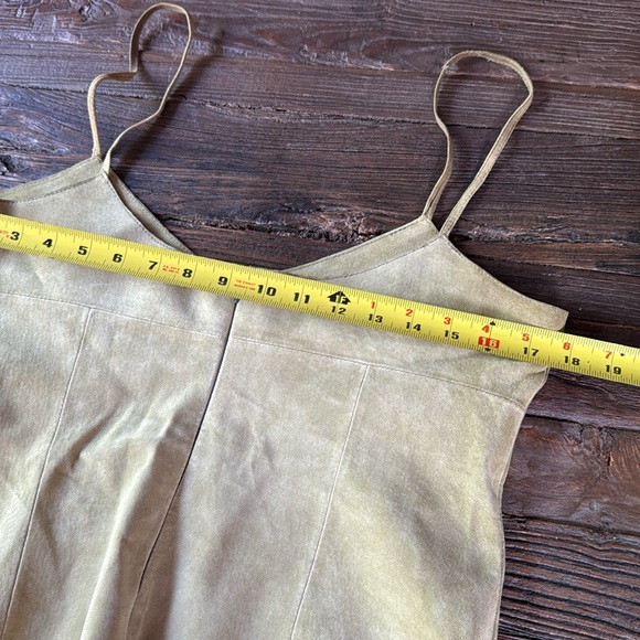 Vintage Margaret Godfrey Sage green embroidered suede cami size 8 - Picture 6 of 10